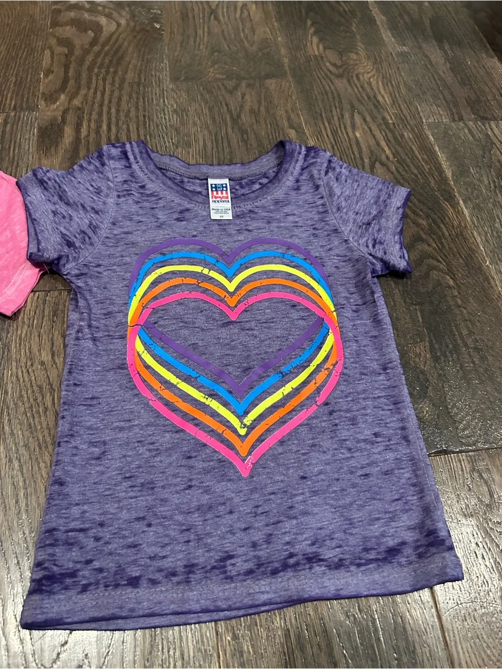 Royal Apparel Toddler Pink & Purple Graphic Tee Set Size 2T & 3T